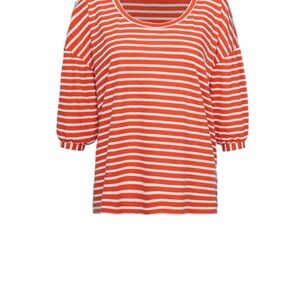 Striped Orange and White Women's Top